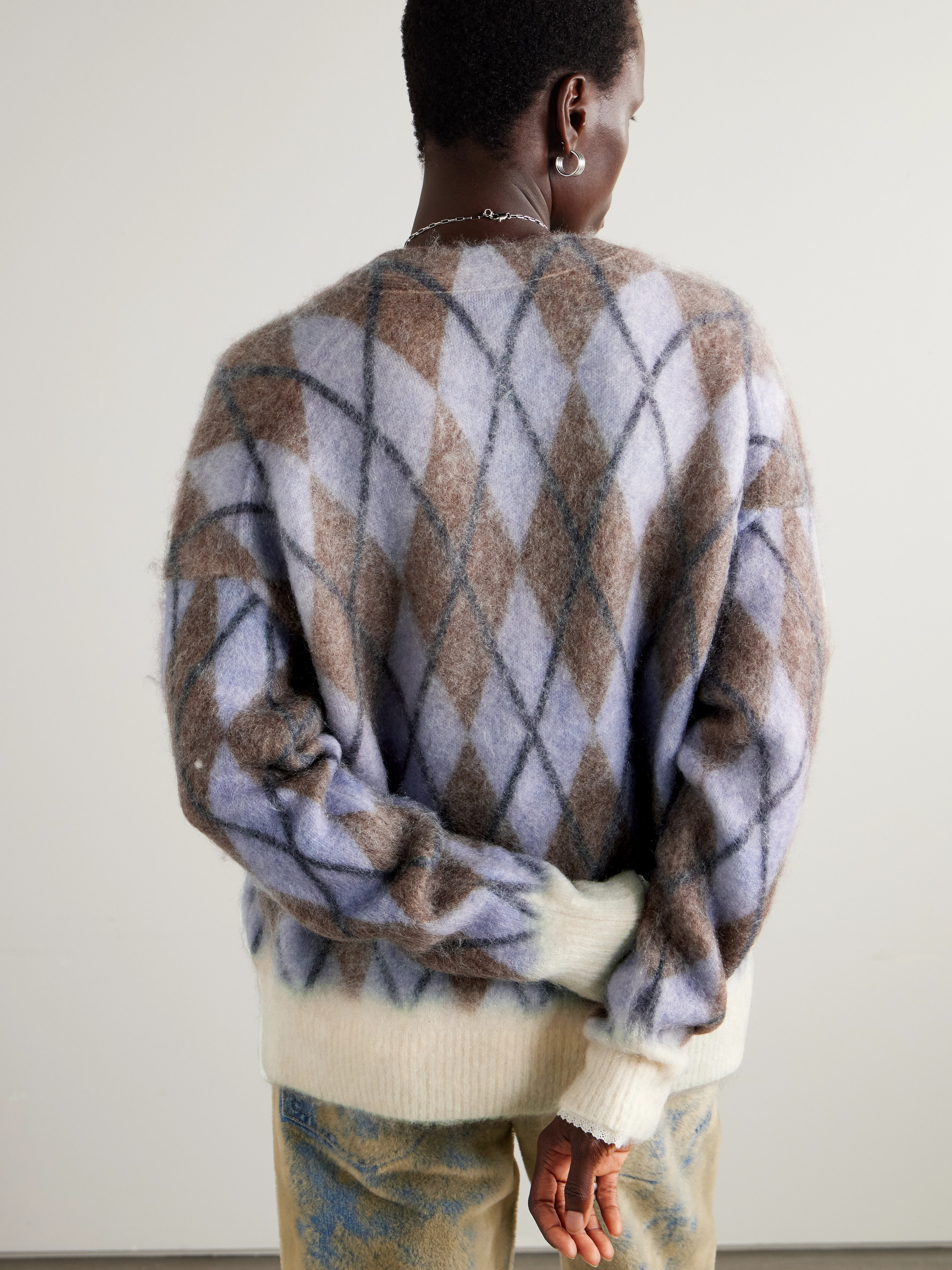 Acne Studios - Katcher argyle brushed-knit cardigan | Plush