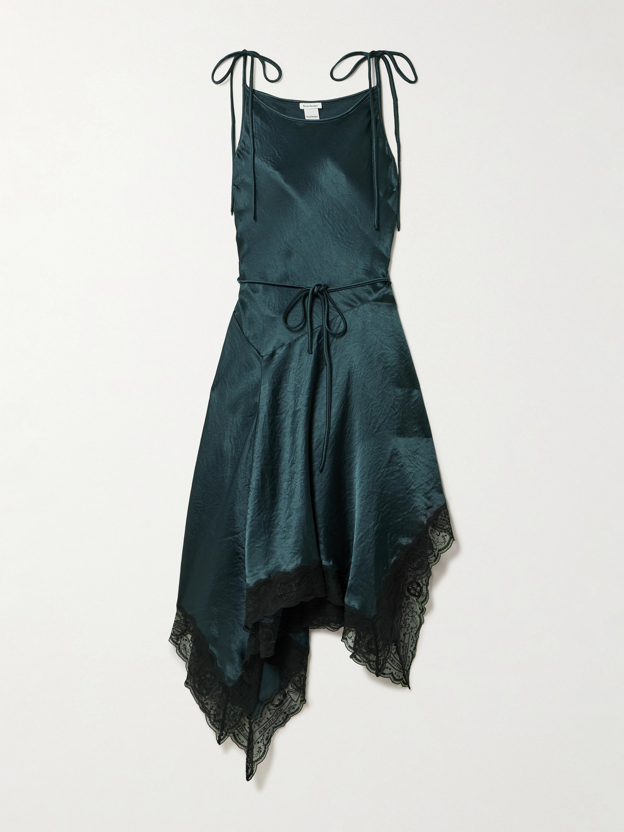 Acne Studios Petrol Blue Acetate Dress In Green