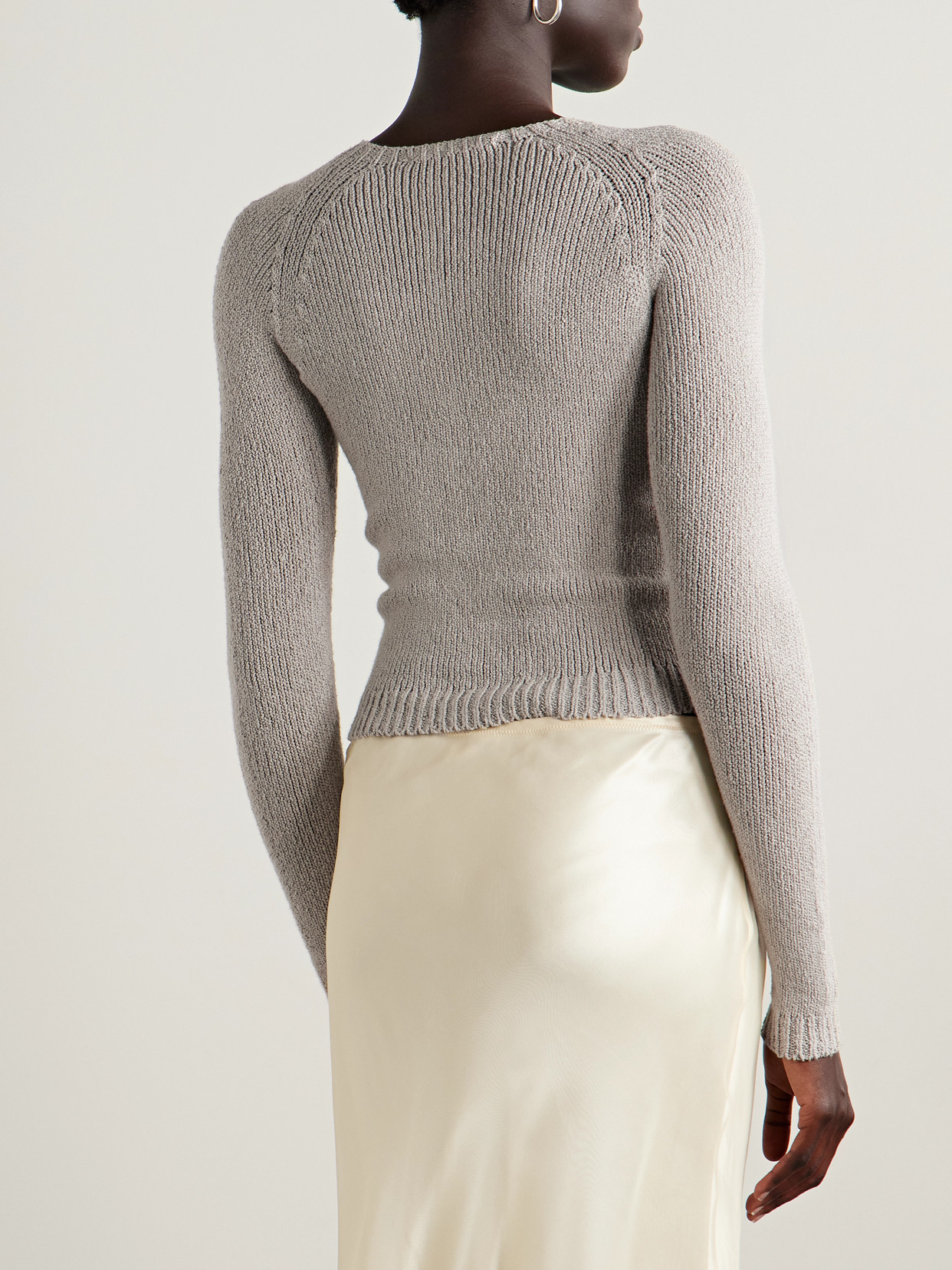 Acne Studios Embroidered Organic Cotton-blend Cardigan In Gray