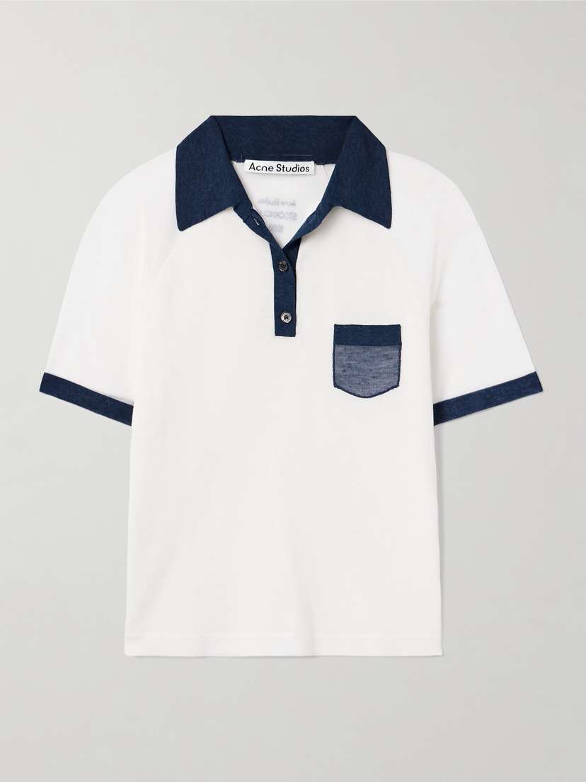 Acne Studios Color-block Lyocell And Wool-blend Jersey Polo Shirt