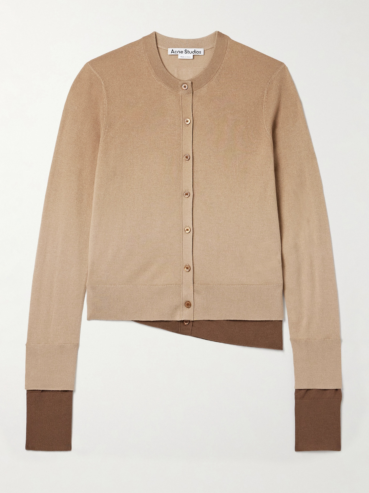 Acne Studios Layered Silk-blend Cardigan In Neutral