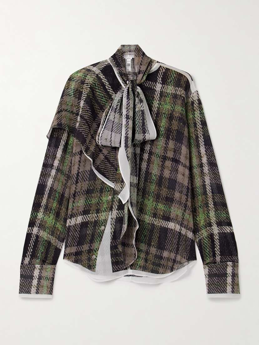 Acne Studios Tie-detailed Draped Printed Silk Crepe De Chine Blouse