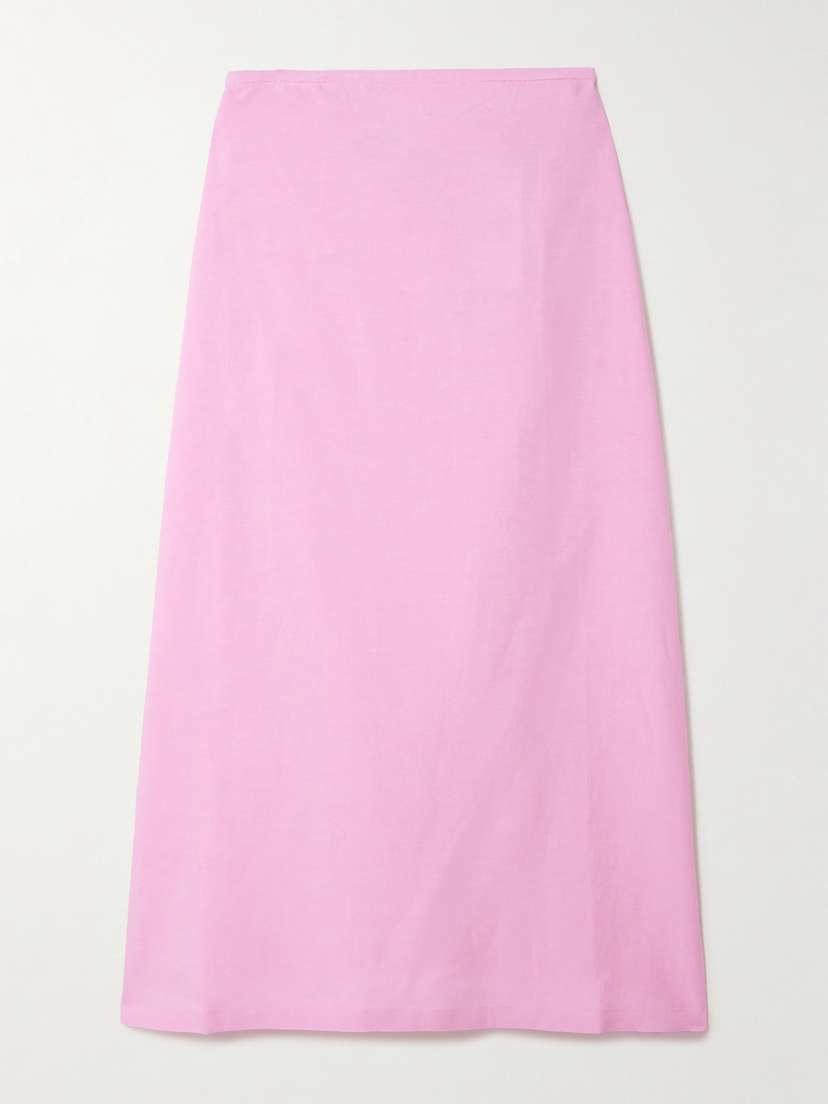 Lido Tie-side Woven Midi Skirt