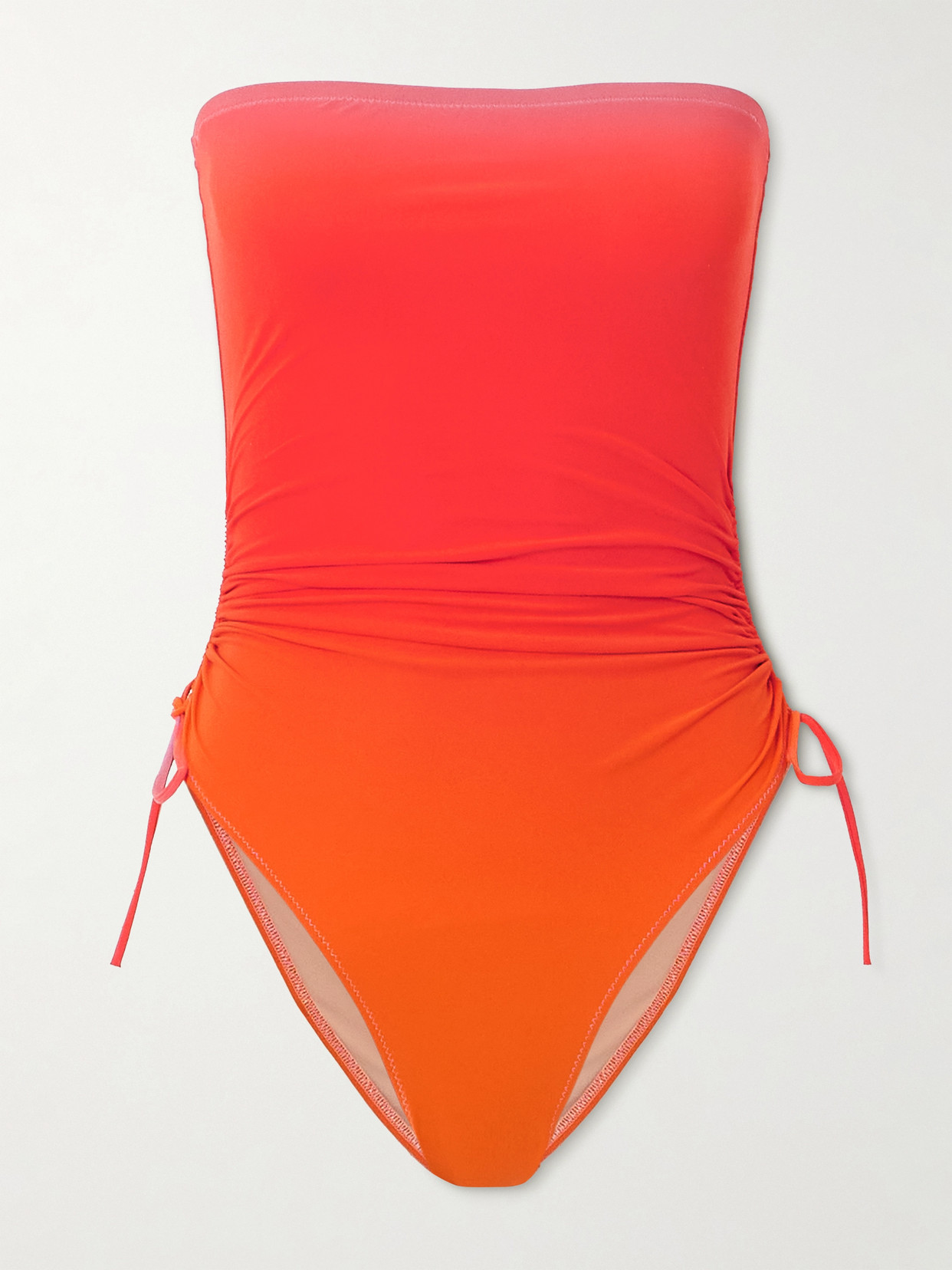 Lido Sessantadue Strapless Ruched Dégradé Swimsuit In Multi