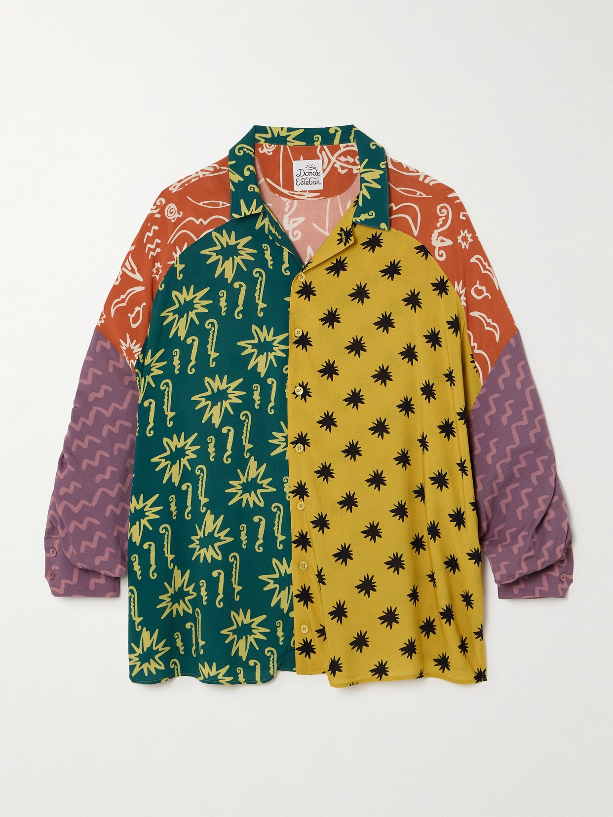 Donde Esteban Estrellitas Printed Crepe Shirt