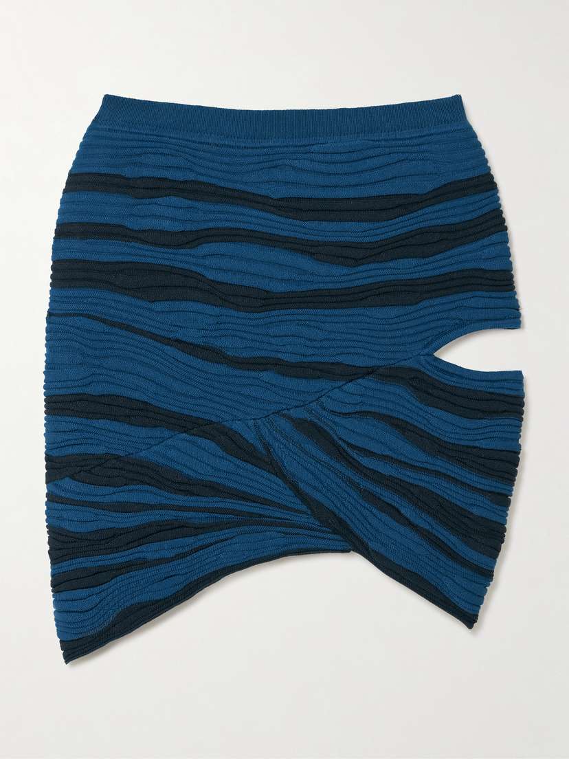 Donde Esteban Magdalena Cutout Ribbed Cotton Mini Skirt