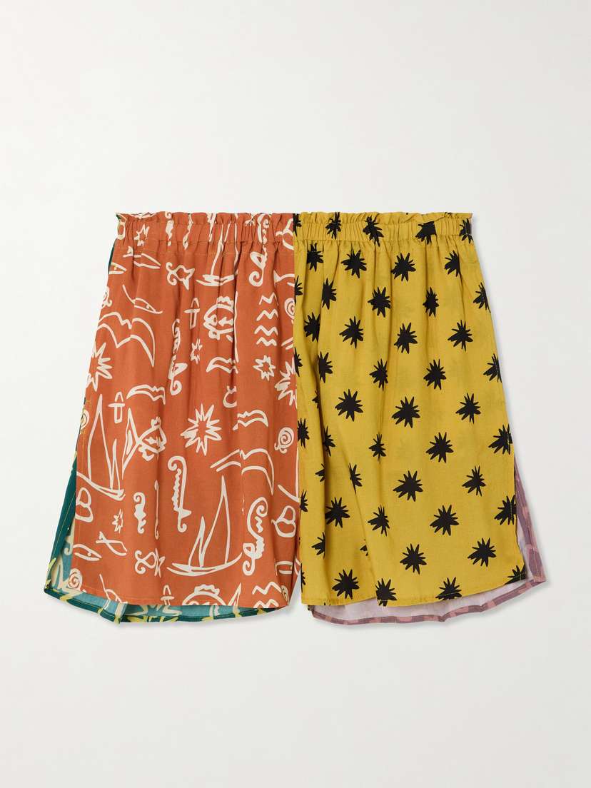 Donde Esteban Estrellitas Printed Satin Shorts