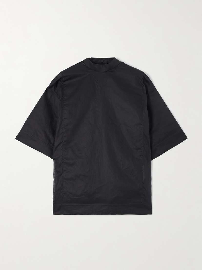 Jil Sander Oversized Organza-trimmed Cotton-poplin Top