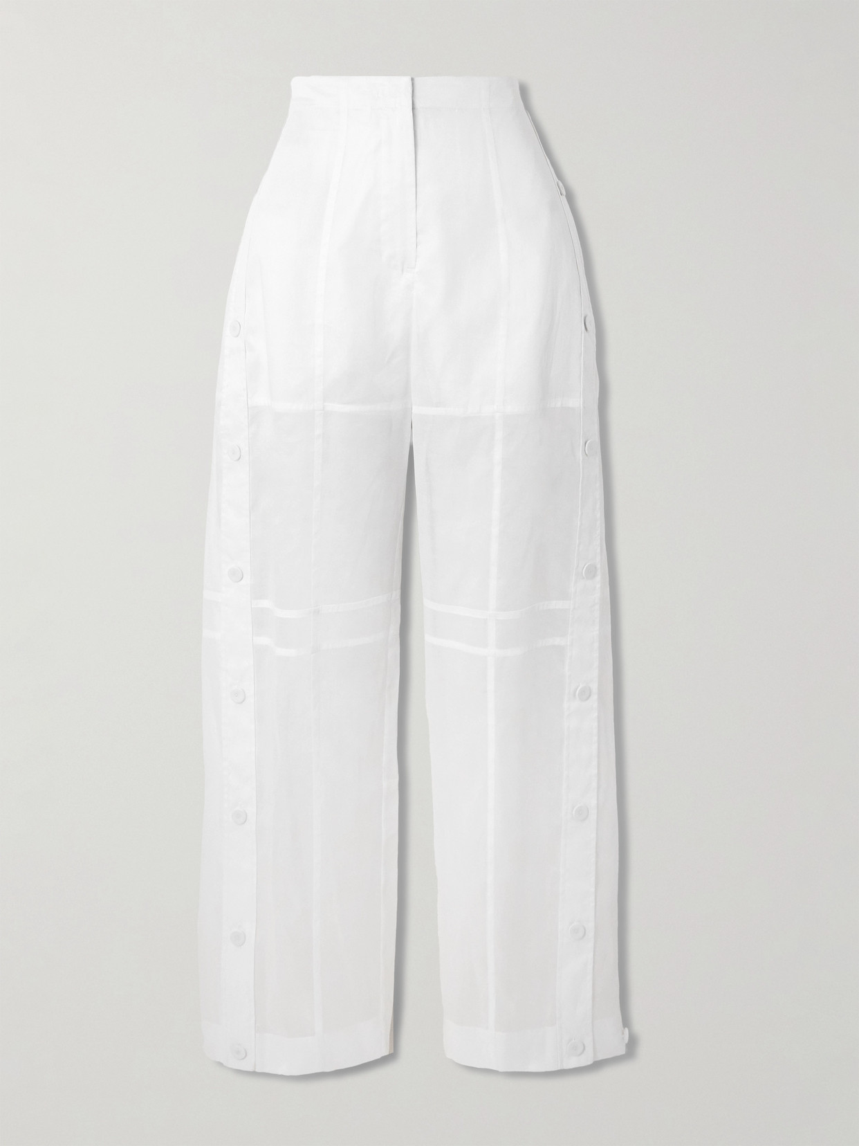 Jil Sander Paneled Cotton-voile Wide-leg Pants
