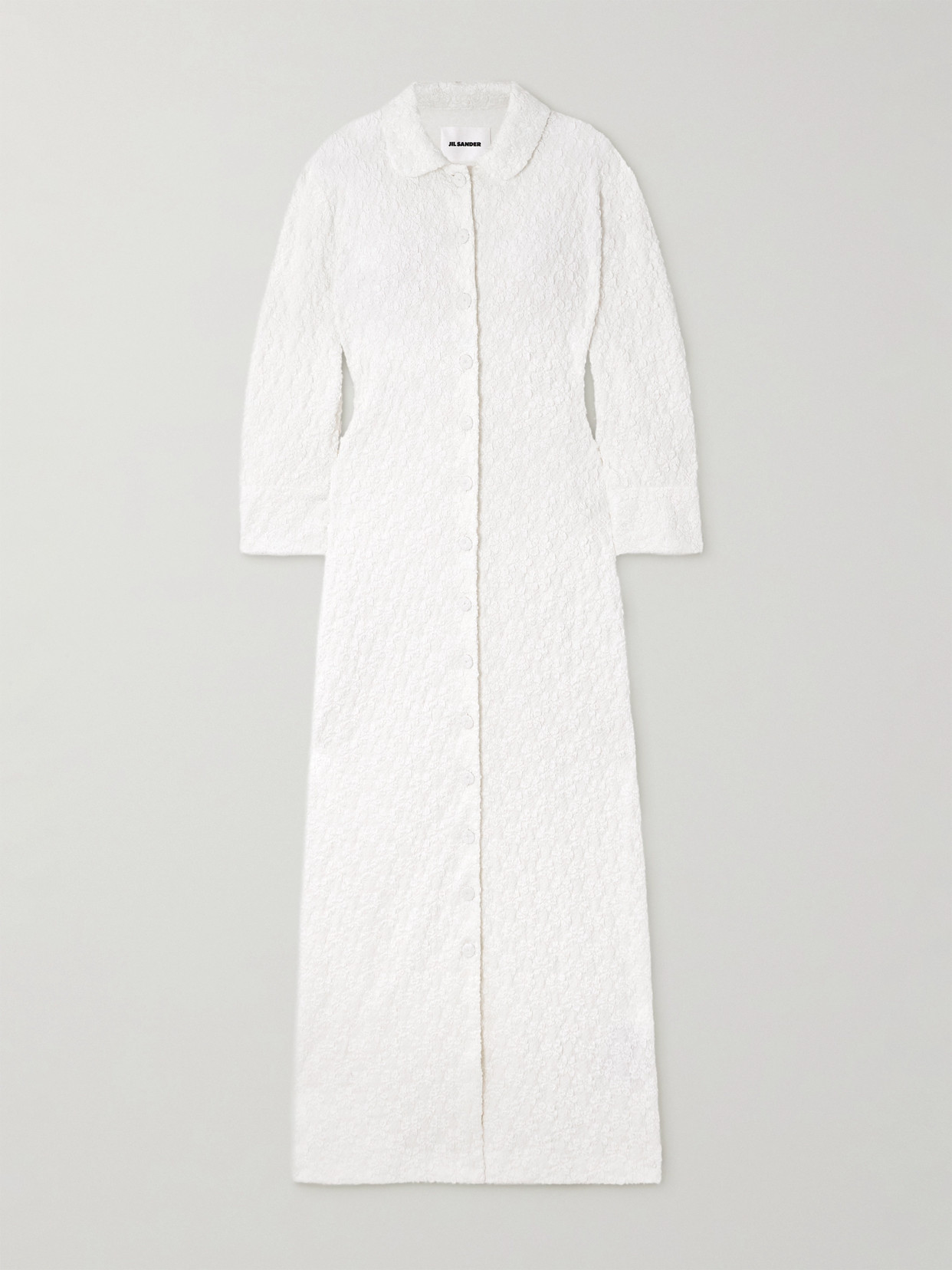 Jil Sander Cloqué Maxi Dress In White