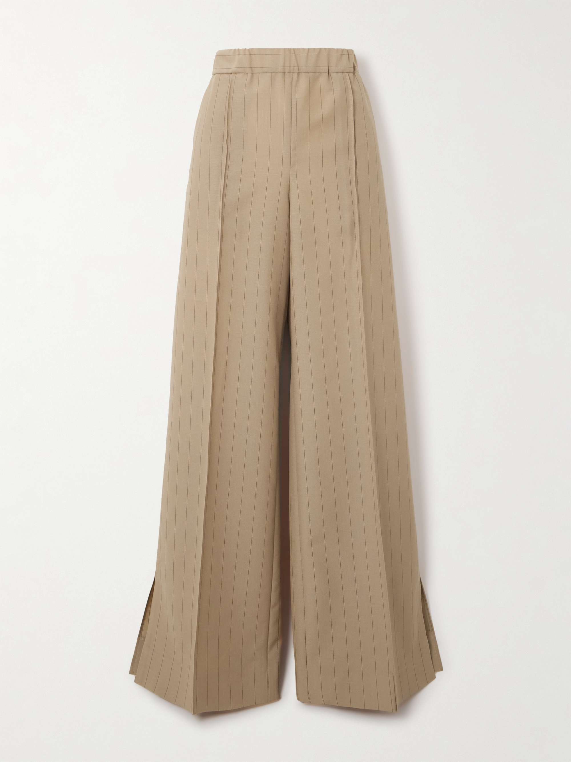 JIL SANDER Pinstriped wool and mohair-blend straight-leg