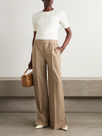 Jil Sander Pinstriped wool and mohair-blend straight-leg pants