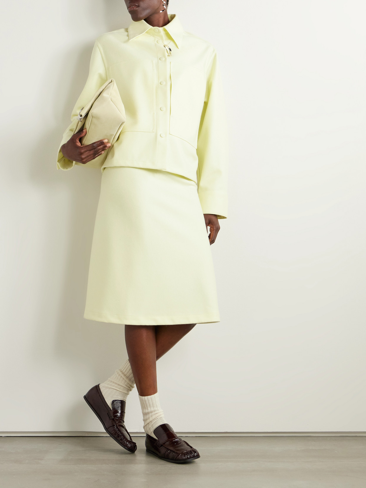 Jil Sander Wool Shirt In Gold