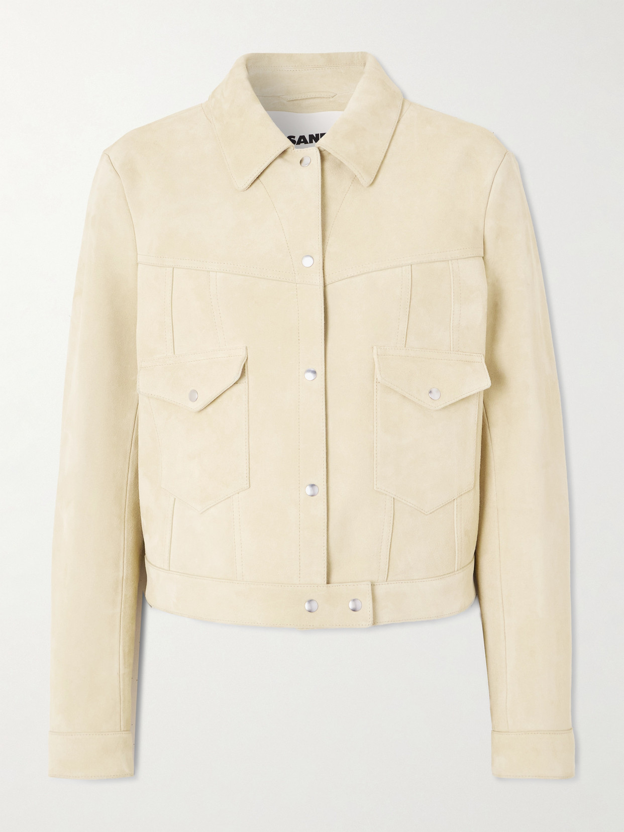 Jil Sander Suede Jacket In Neutral