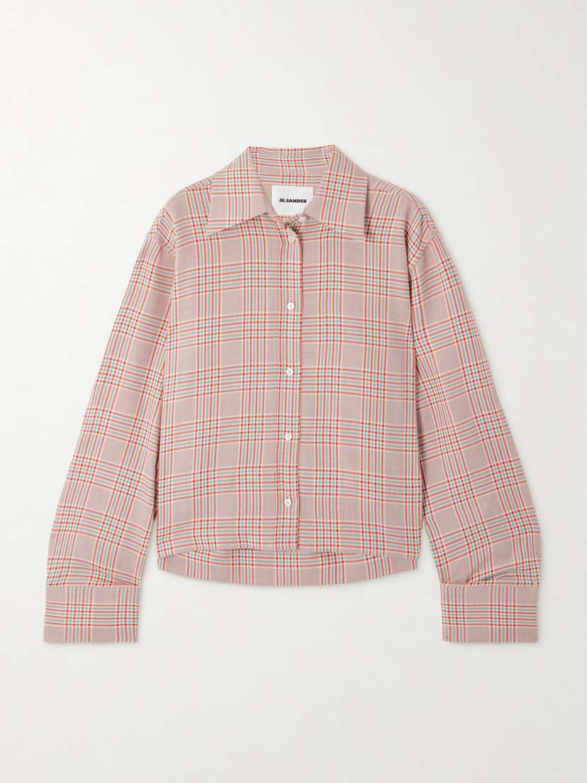 Jil Sander Checked Cotton And Wool-blend Shirt