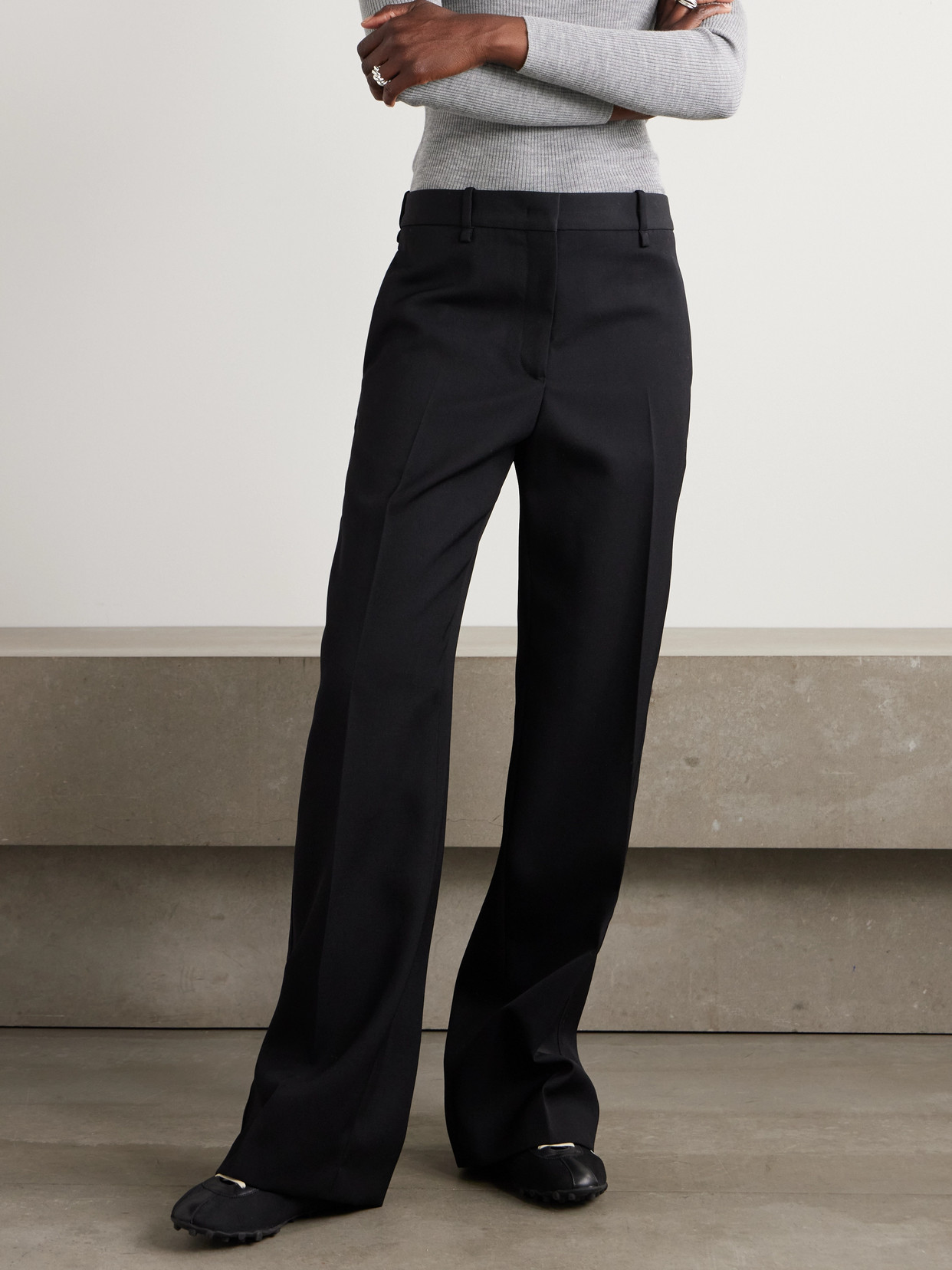 Jil Sander Wool-gabardine Pants In Black