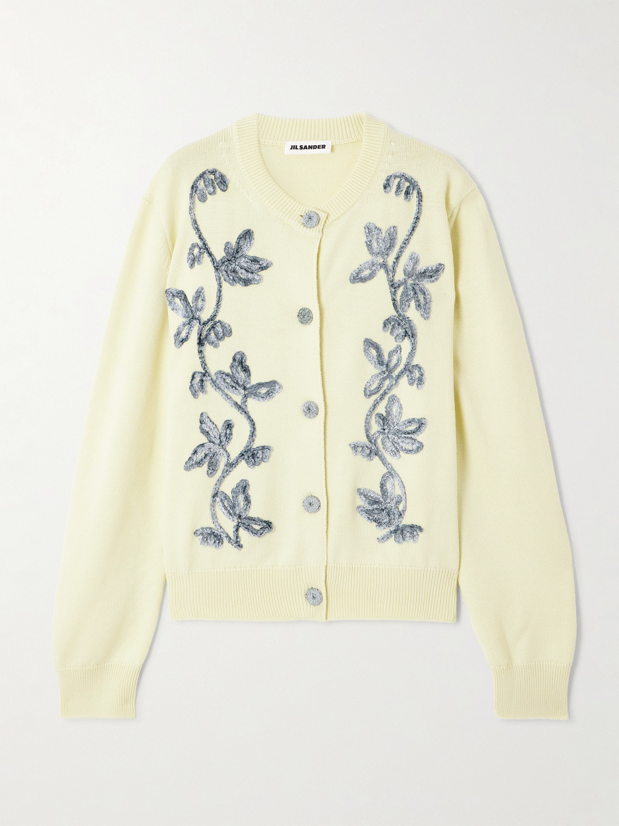Jil Sander Oversized Embroidered Wool Cardigan