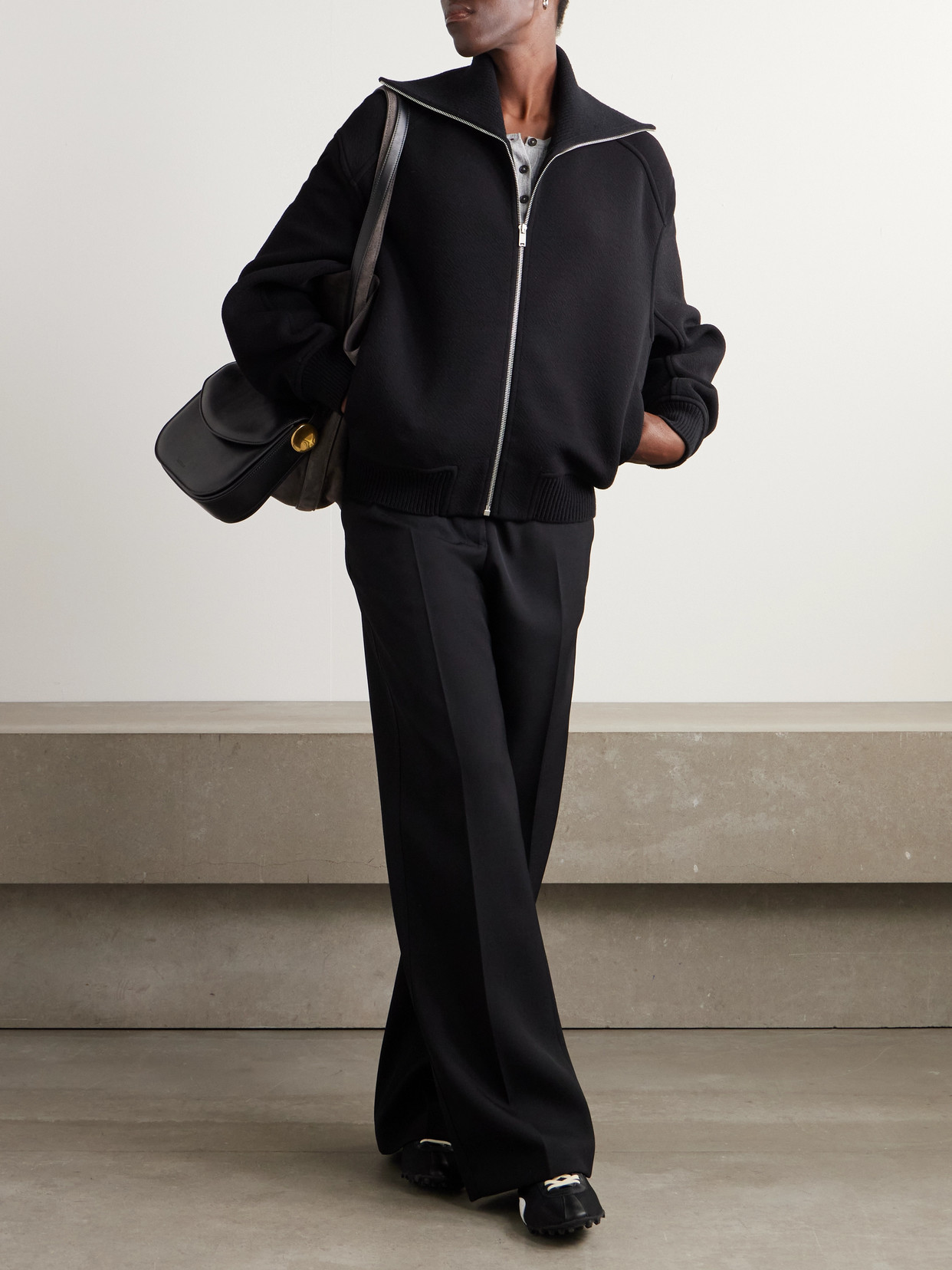 Jil Sander Oversized Wool-blend Bomber Jacket