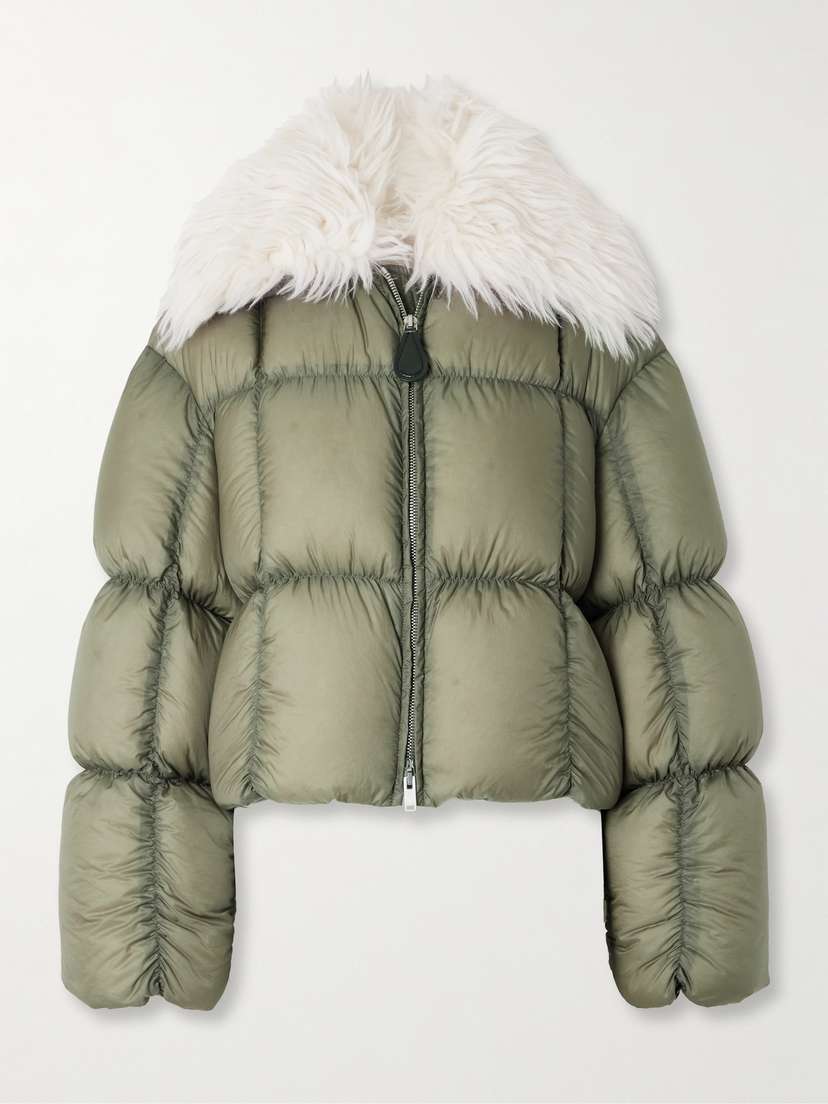 Jil Sander Plush-trimmed Padded Quilted Shell Jacket