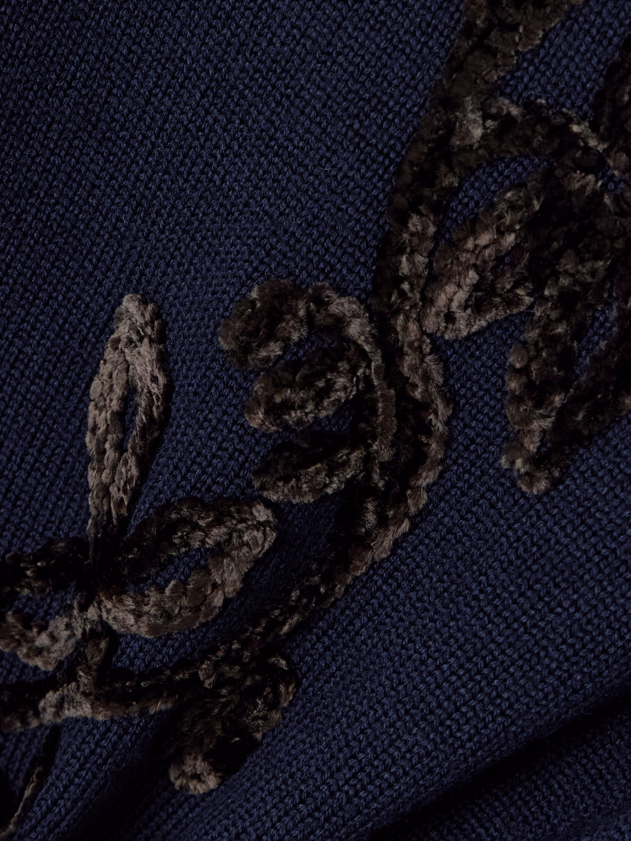 Jil Sander Embroidered Merino Wool Sweater In Blue