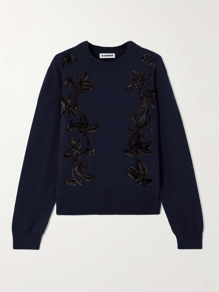 Jil Sander Embroidered Merino Wool Sweater