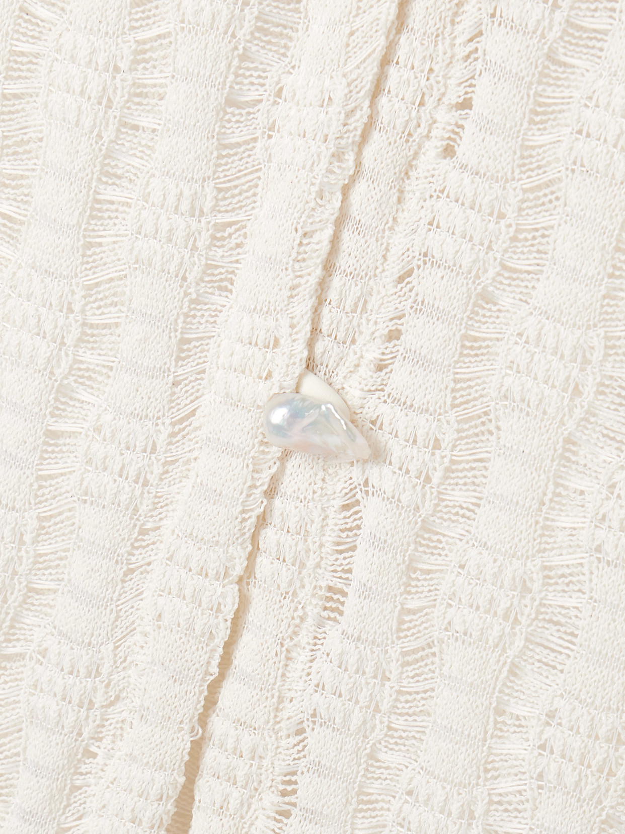 Sara Cristina Pearl-embellished Crocheted Cotton-blend Coverup In White