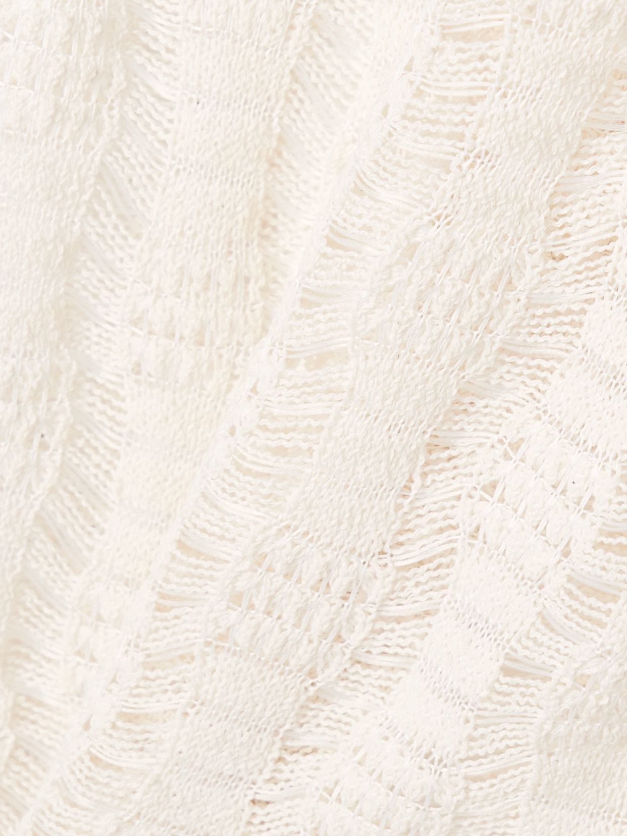 Sara Cristina Playa Open-knit Cotton-blend Pants In White