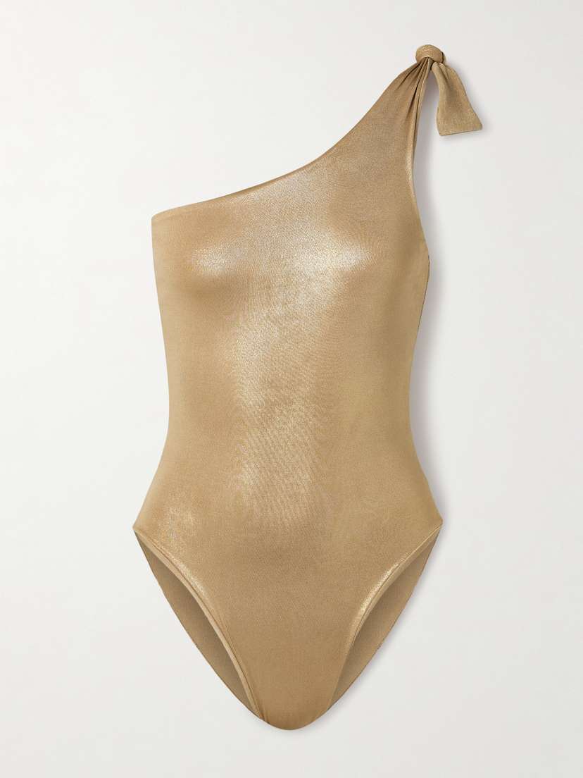 SARA CRISTINA Nerea One-shoulder Metallic Swimsuit