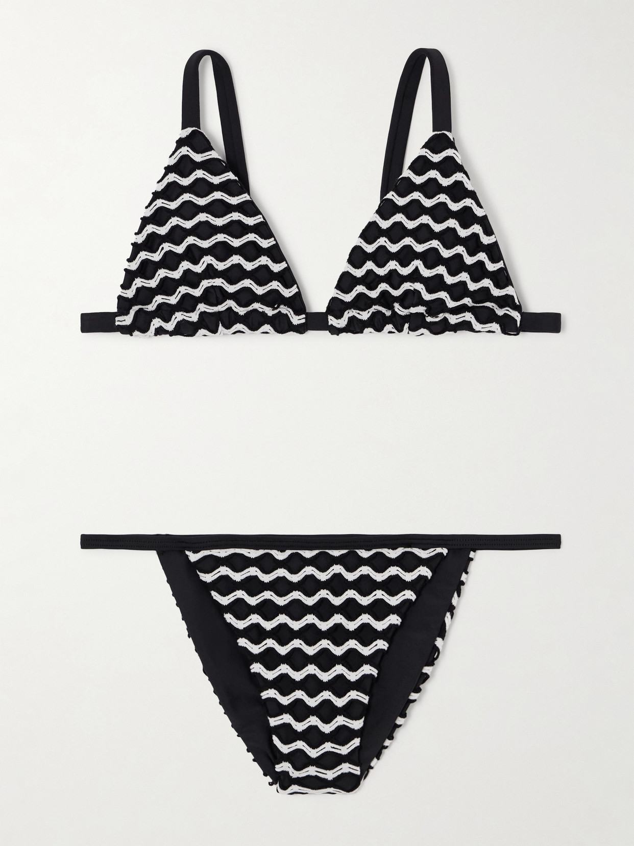 Sara Cristina Sun Two-tone Crocheted Bikini In Black