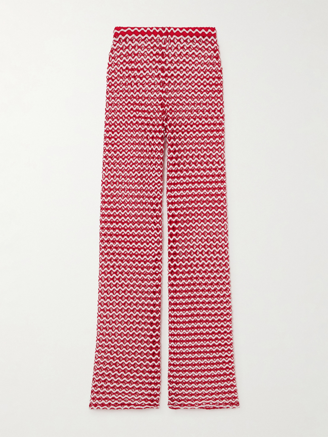 Sara Cristina Playa Two-tone Crocheted Wide-leg Pants In Multi