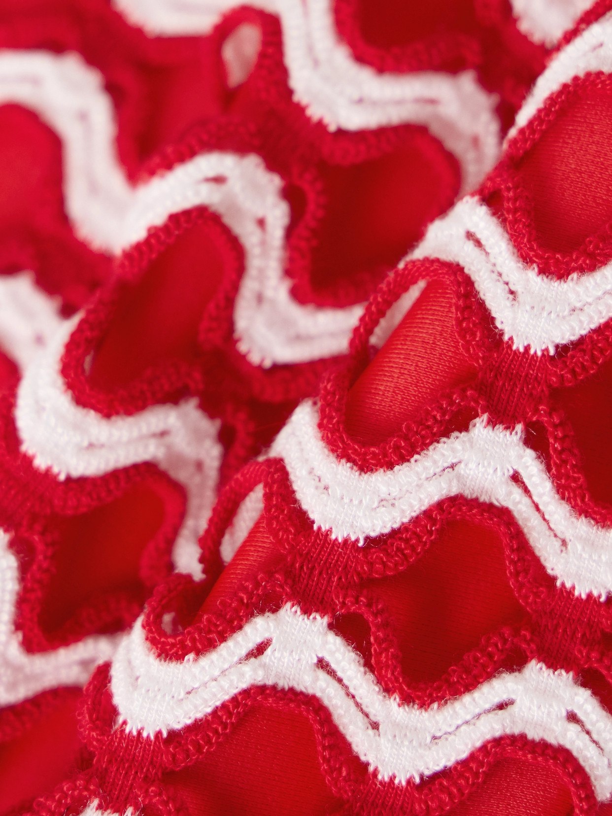 Sara Cristina Sun Two-tone Crocheted Bikini In Red
