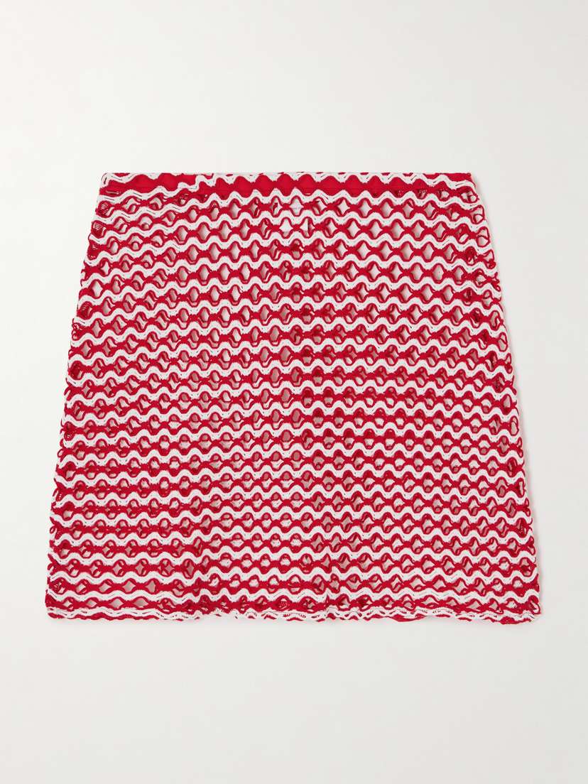 SARA CRISTINA Sun Two-tone Crocheted Mini Skirt