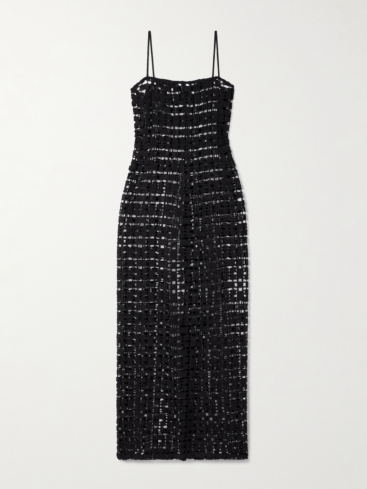 Sara Cristina Playa Crocheted Cotton Maxi Dress In Black