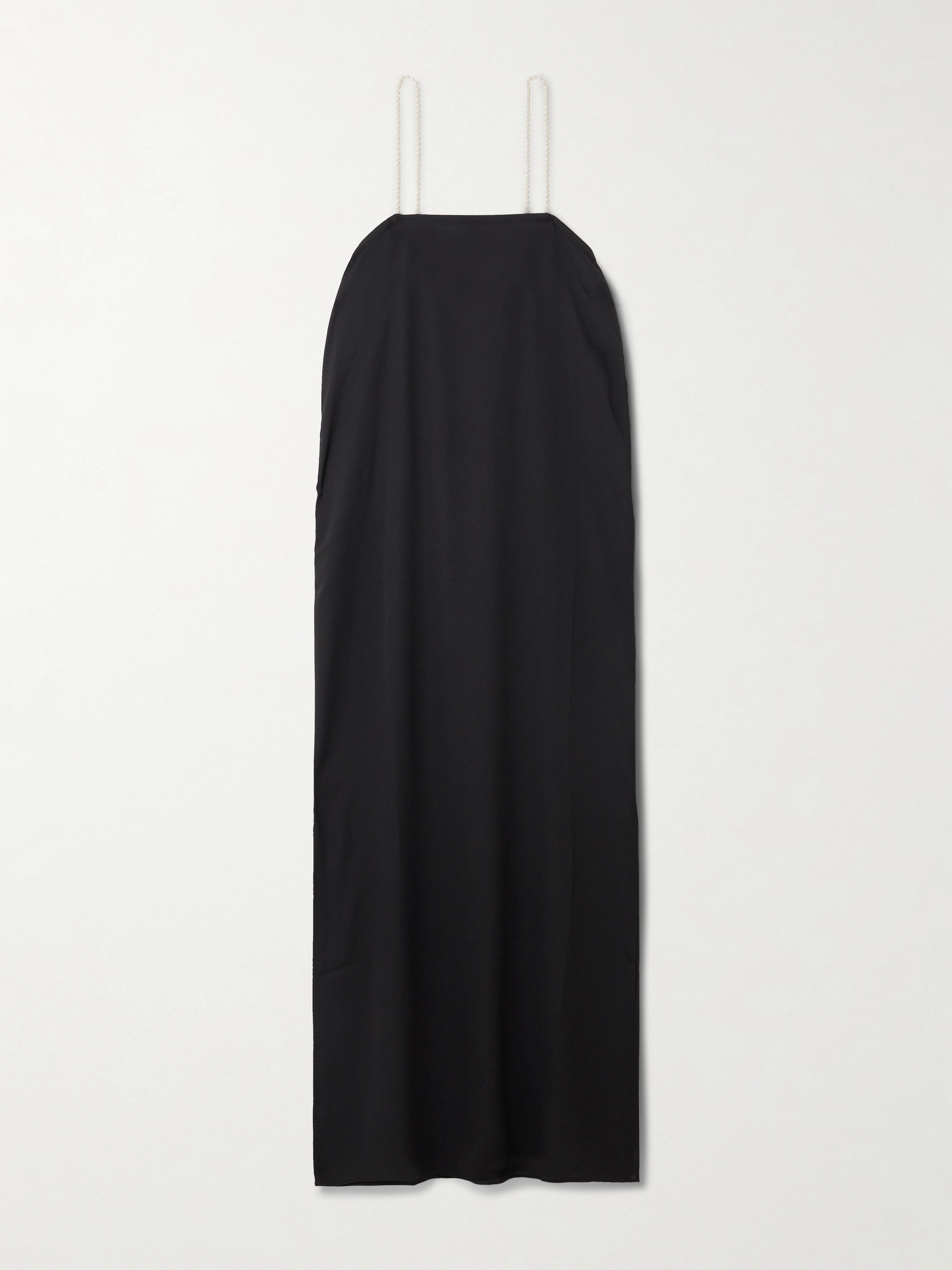 SARA CRISTINA Pearl-embellished recycled-georgette midi dress