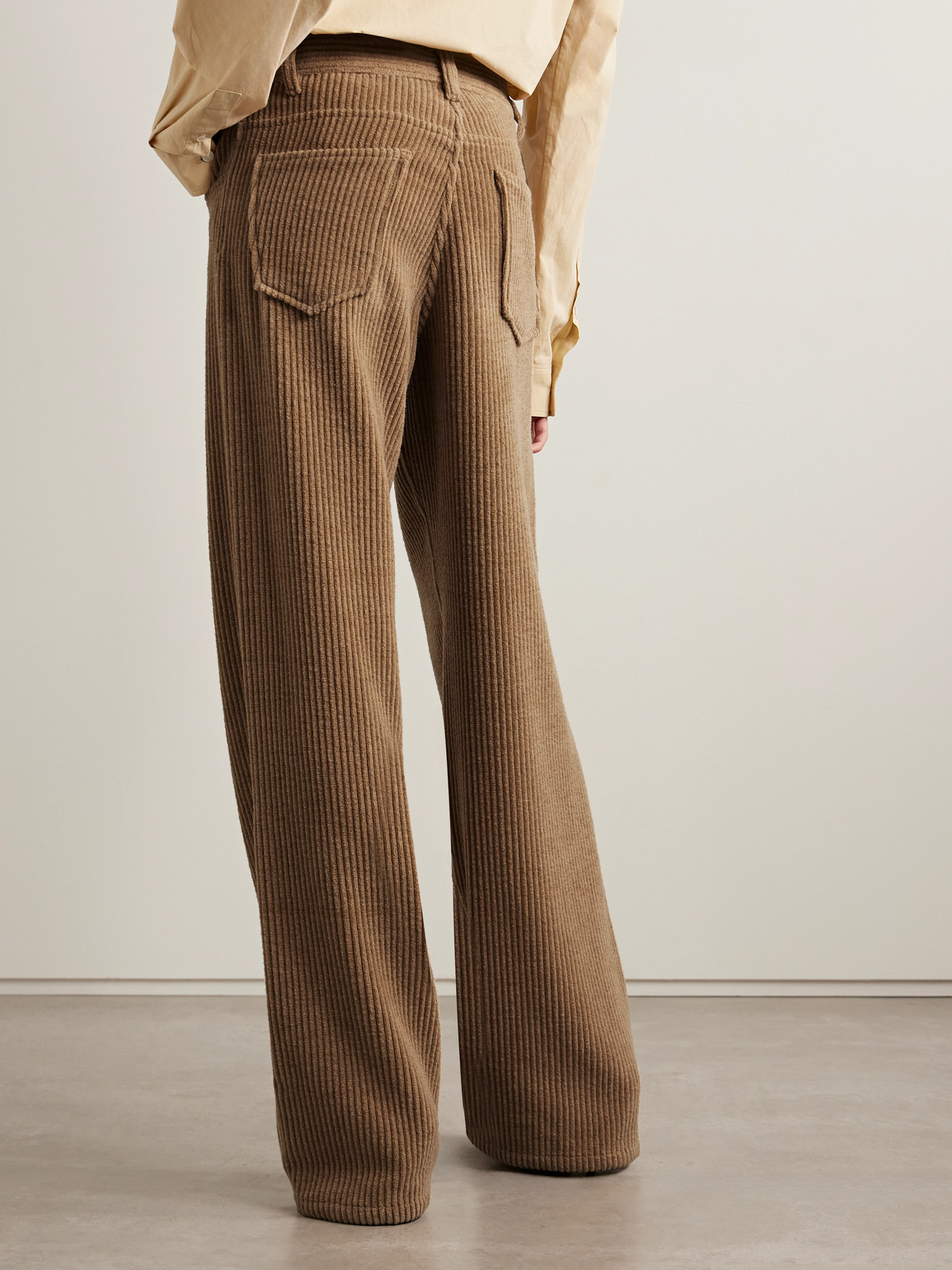 The Row Clair Corduroy Wide-leg Pants In Brown