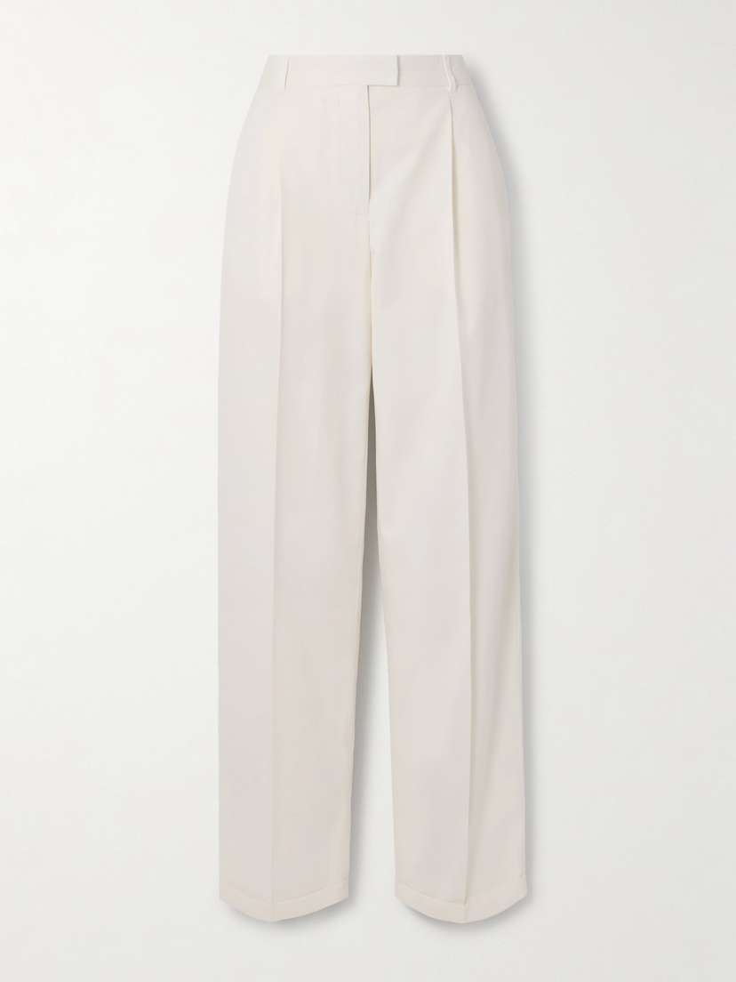 The Row Neriah Cotton And Cashmere-blend Pants