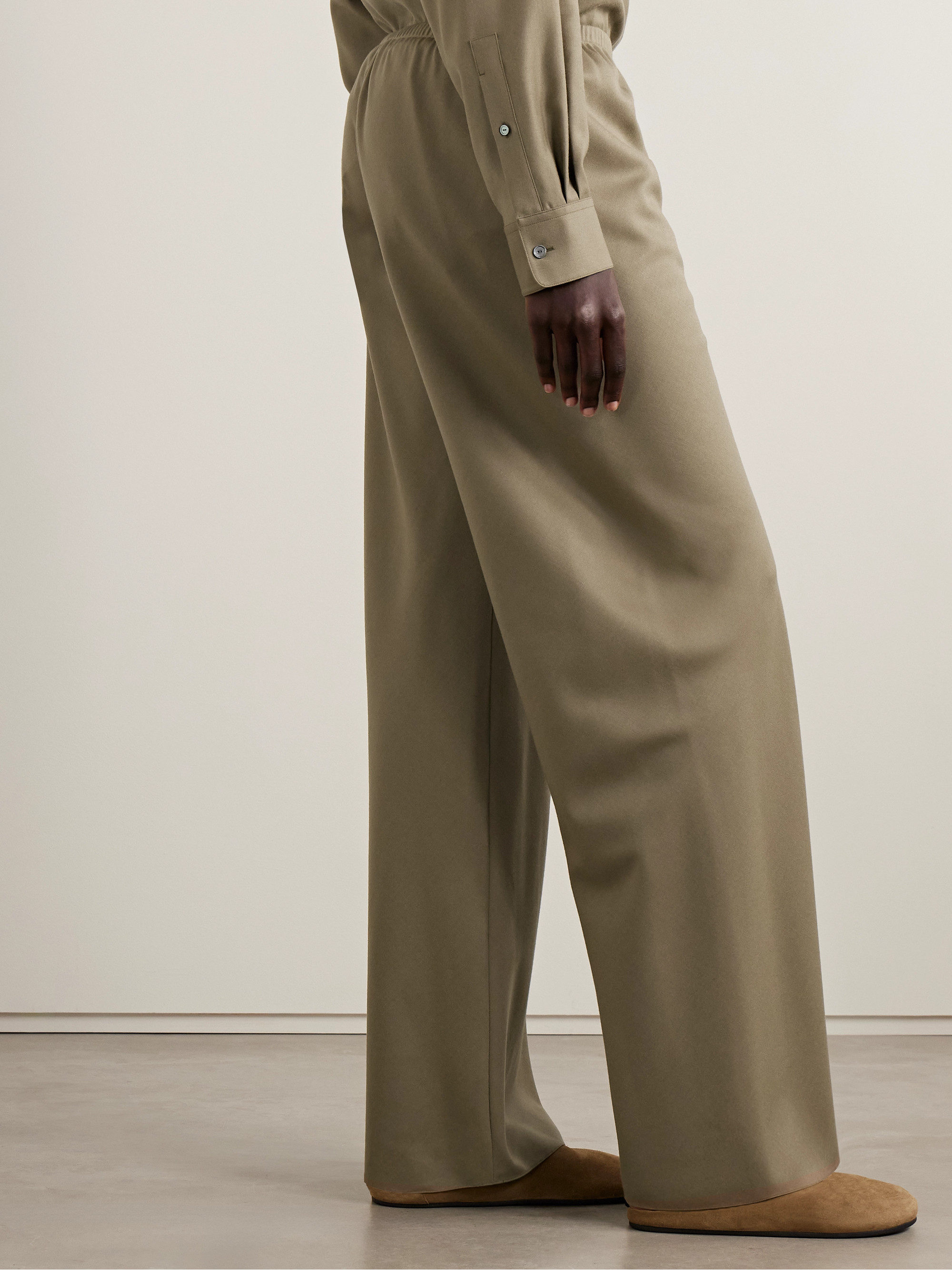 The Row Gala wool wide-leg pants