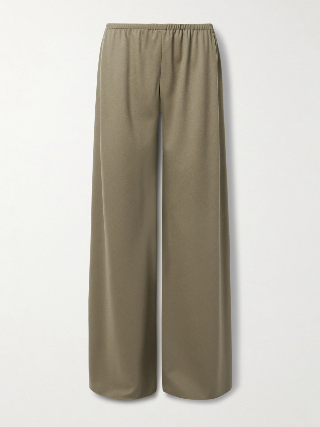 The Row Gala Wool Wide-leg Pants In Green