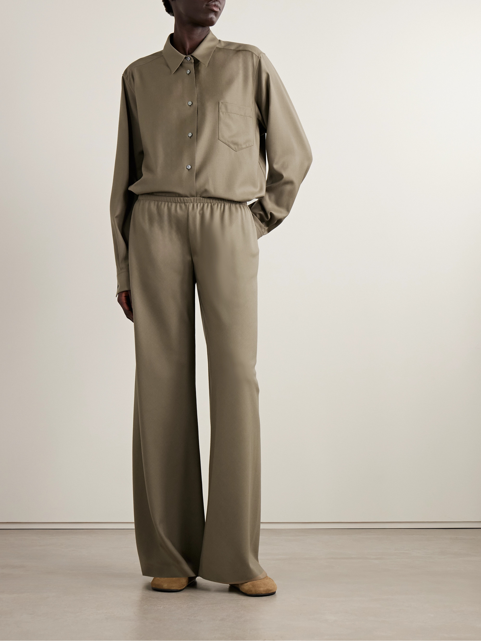 The Row Gala wool wide-leg pants