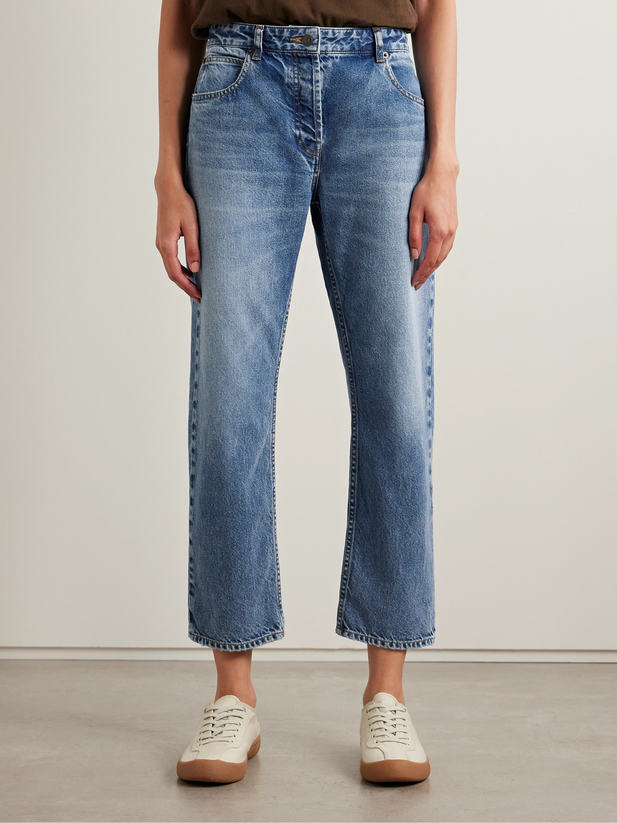 The Row Riaco cropped mid-rise straight-leg jeans