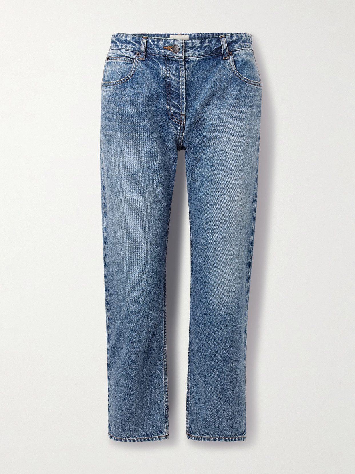 The Row Riaco Cropped Mid-rise Straight-leg Jeans In Blue