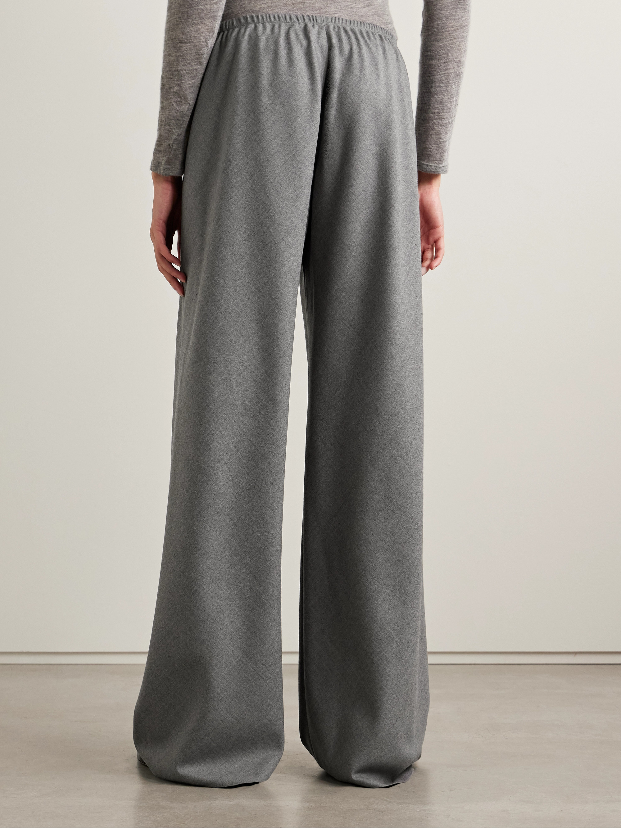 The Row - Gala wool-flannel wide-leg pants | Plush