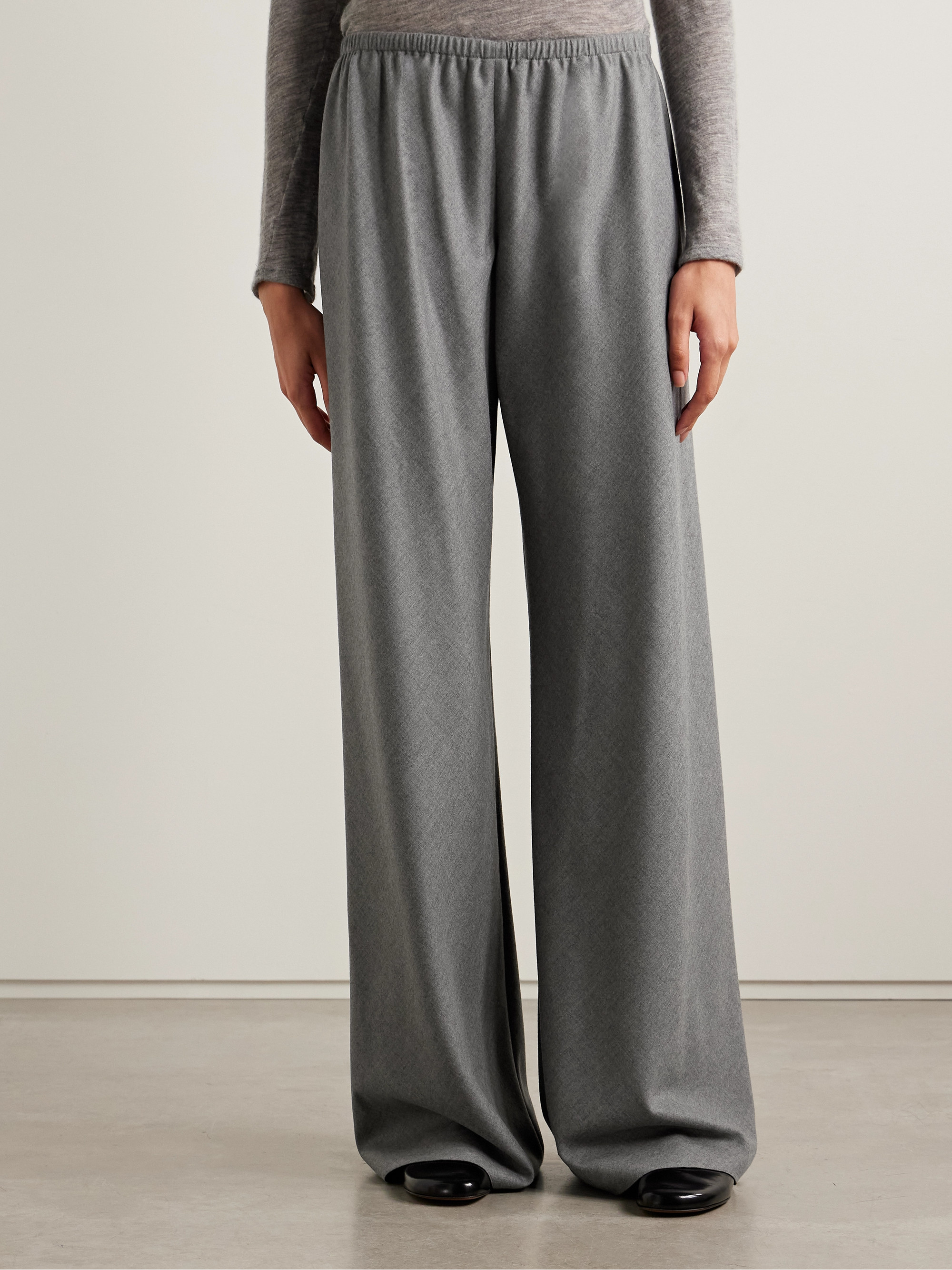 The Row - Gala wool-flannel wide-leg pants | Plush