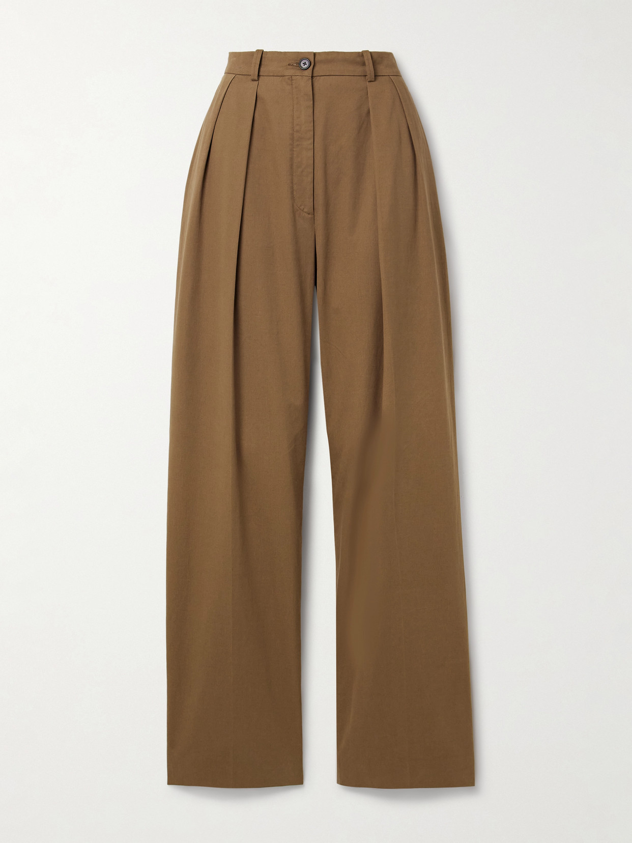 The Row Igor Cotton And Cashmere-blend Gabardine Wide-leg Pants In Brown