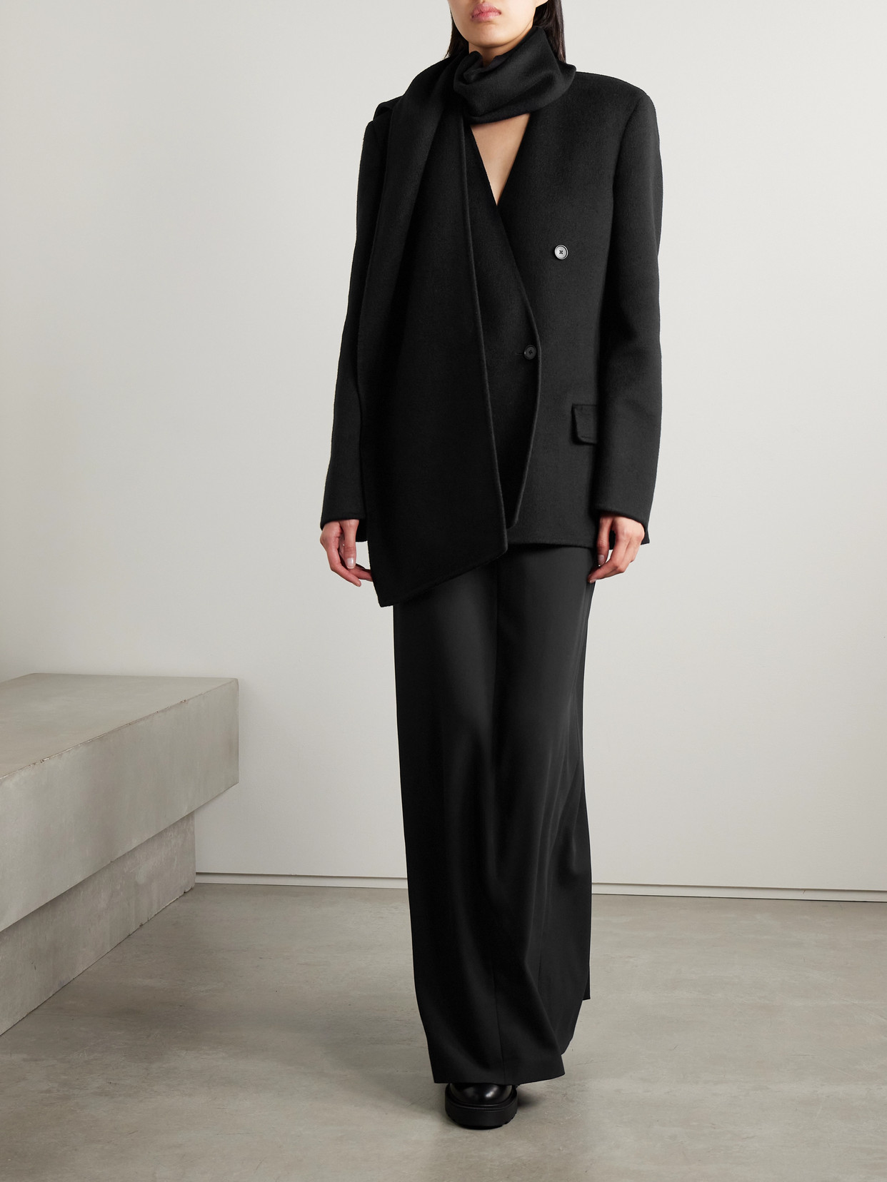 The Row Seraphyne Wool Maxi Skirt In Black