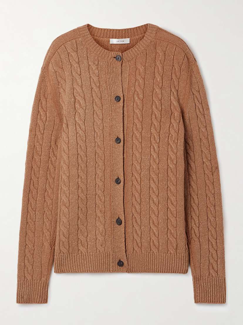 The Row Loneke Cable-knit Wool Cardigan