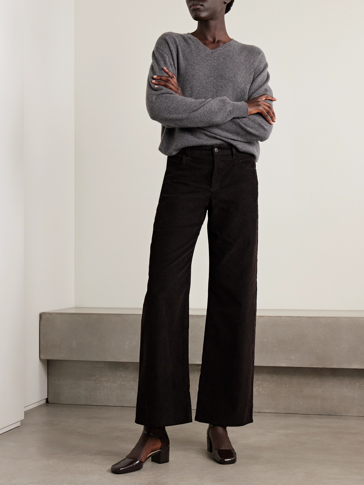 The Row Eglitta Cotton-blend Corduroy Straight-leg Pants In Brown
