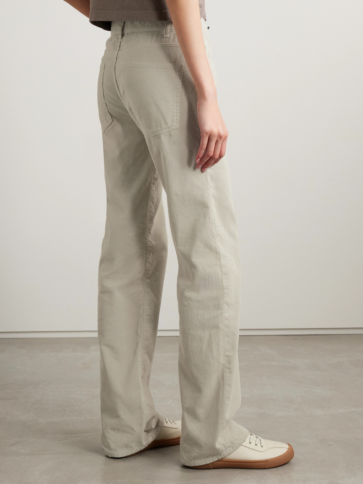 The Row Carlyl Cotton-corduroy Straight-leg Pants In Neutral