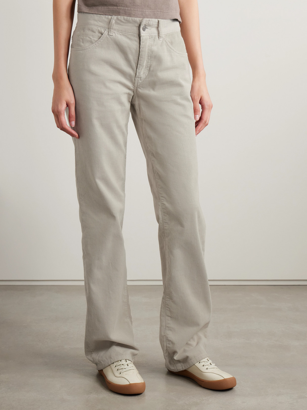 The Row Carlyl Cotton-corduroy Straight-leg Pants In Neutral