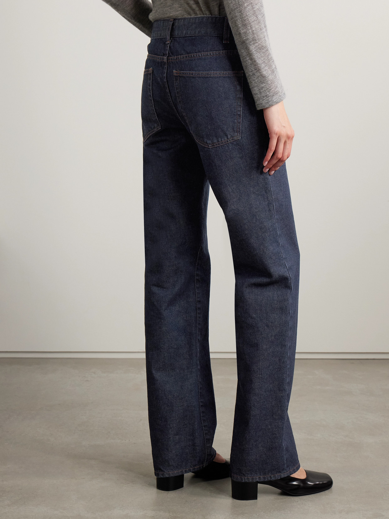 The Row Carlyl Mid-rise Straight-leg Jeans In Blue